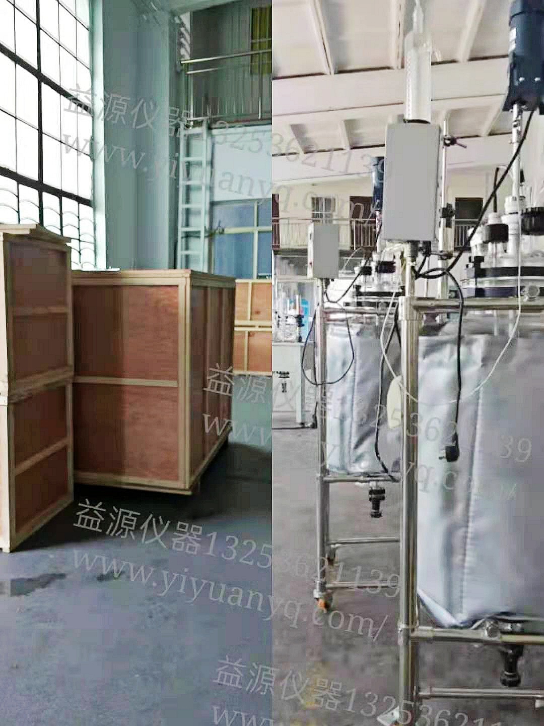 50L加保溫衣雙層玻璃反應釜驗收合格，準備發貨！